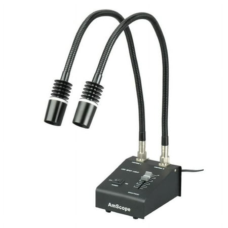 AmScope Powerful 6 Watt LED Dual Goose-neck Illuminator