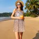 thumbnail image 3 of Fotbe Leopard Brown Vestido de Verano sin Mangas para Mujer – Vestido Midi Línea A, Estilo Camiseta Floral, Vestido Playero Casual y Fluido, 3 of 7