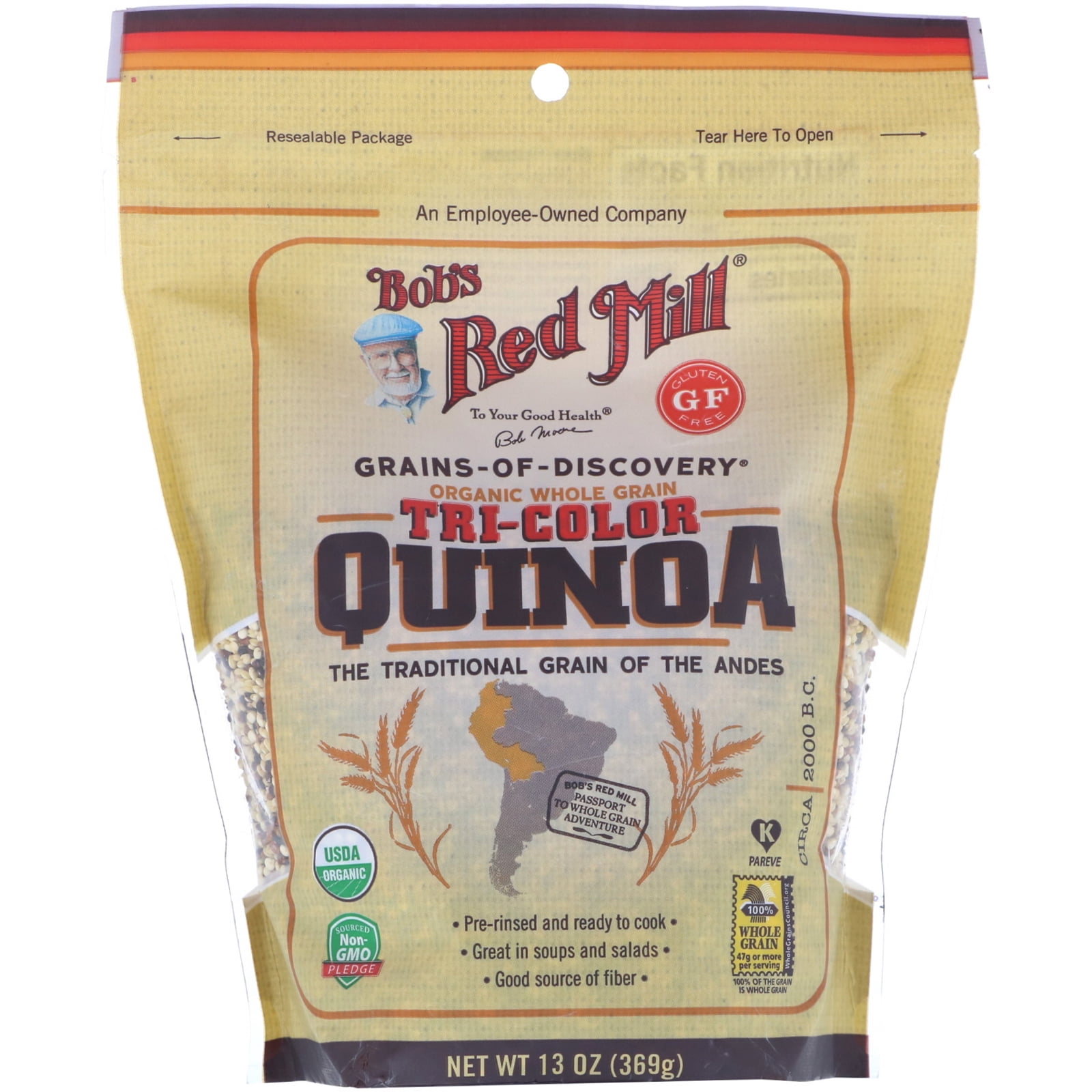 Bob s Red Mill Organic Tri-Color Quinoa Whole Grain 13 oz 369 g 