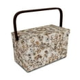 thumbnail image 2 of Dritz Rectangular Sewing Basket with Zippered Case, Medium, Neautral Floral, 2 of 6