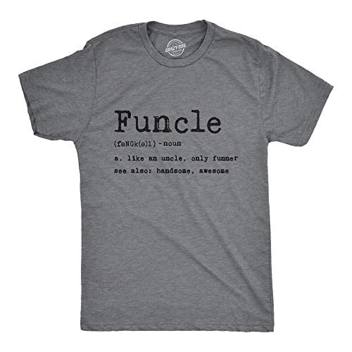 Mens Funcle Definition T Shirt Funny Graphic Uncle Family Tee Novelty Print (Dark Heather Grey) - M