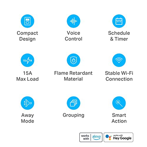 Kasa Smart Plug Ultra Mini 15A, Smart Home Wi-Fi Outlet Works with