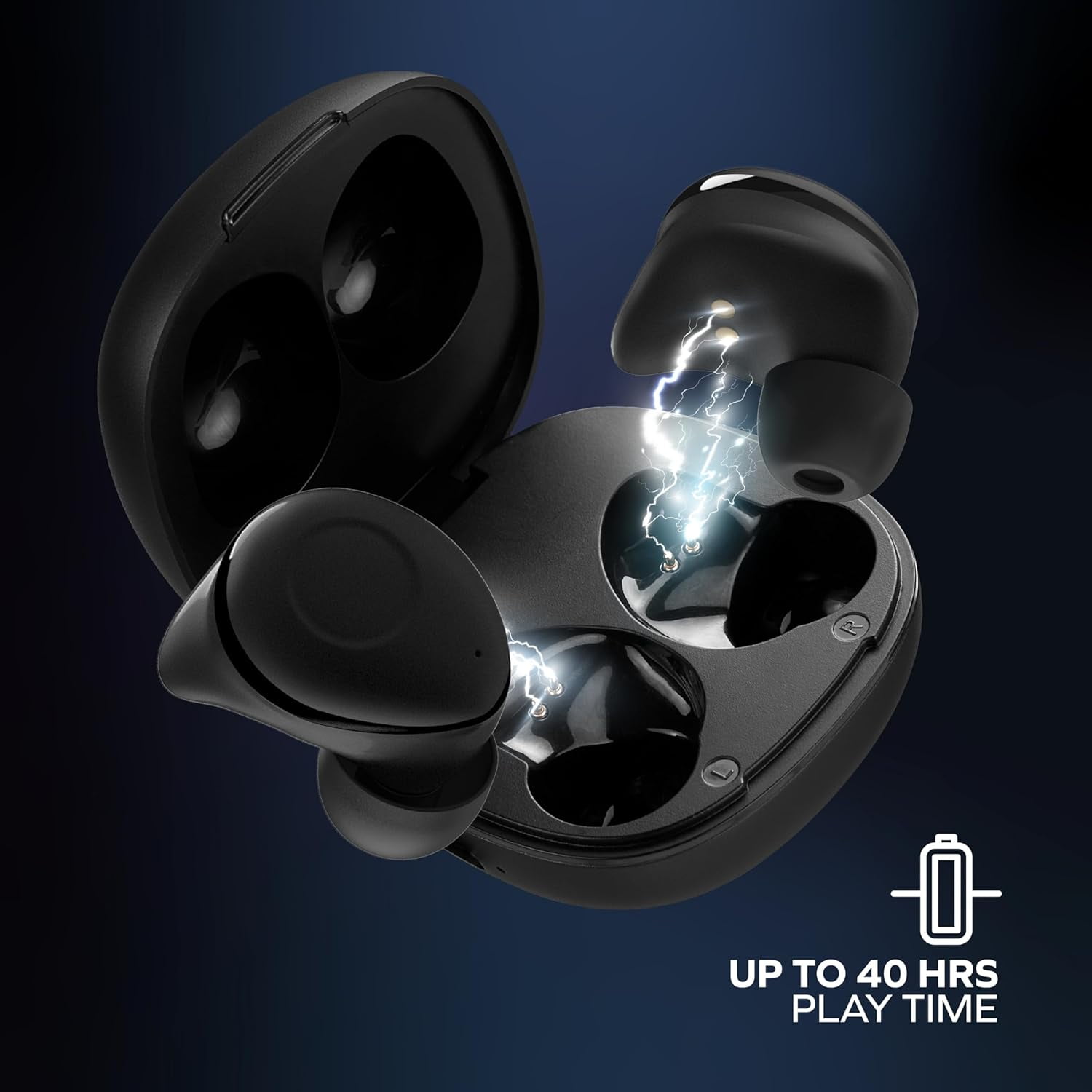 Coby True Wireless Earbuds, Charging Case | Bluetooth Headphones, Automatic Pair | Portable Wireless Ear Buds, Wireless Bluetooth Earbuds, up to 40-HR Play, Compatible w/Siri, Google