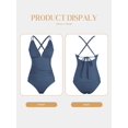 thumbnail image 6 of Womens Tankini Swimsuits Smocked 2 Piece Bathing Suits Modest Tie Back Swimwear, 6 of 14