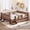Deep Natural, variant on Bellemave Twin Size Floor Bed with Guardrails and Storage, Low Profile Montessori Bed Frame with Drawers, Bookcases and Stairs, Solid Wood Kids Bed with Slats, No Box Spring Needed(Light Natural)