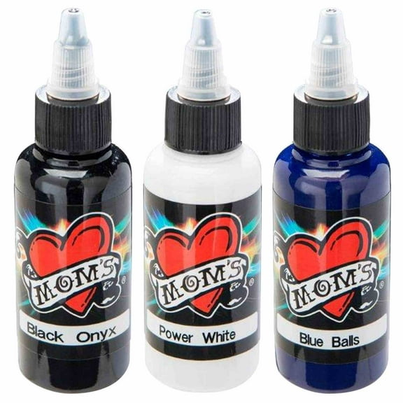 "Millennium Mom's Tattoo Ink Set - Black White Blue - 1/2 oz"
