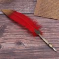 thumbnail image 4 of Pluma estilográfica de estilo europeo Vintage, pluma de caligrafía, pluma de inmersión, regalo de decoración del hogar (rojo), 4 of 5