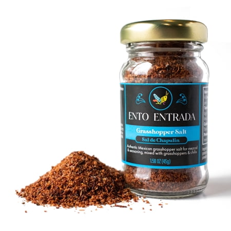 Sal Con Chapulin, Grasshopper Salt Made in Oaxaca Mexico with Toasted Mexican Grasshoppers also known as Chapulines | Perfect as a Mezcal Salt, in Traditional Oaxacan Recipes and More! (1.58 ounces)