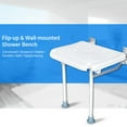 thumbnail image 4 of Walmeck Folding Shower Bench Wall Mounted Flip-up Bath Seat Screw-in Bathroom Chair Stool with Feet Drainage Holes Shower Head Slot for Elderly Seniors Disabled, 4 of 6