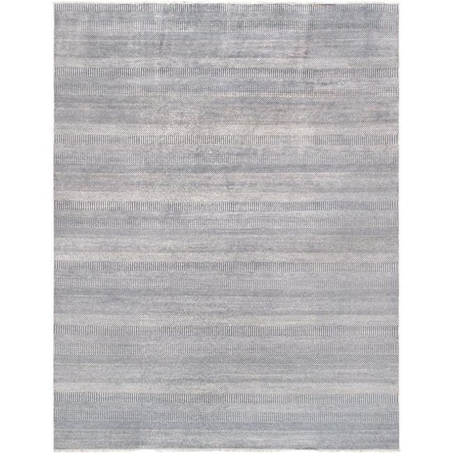 Pasargad 054759 9 ft. 1 in. X 12 ft. 2 in. Transitiona Collection Hand-Knotted Bsilk & Wool Area Rug - Blue