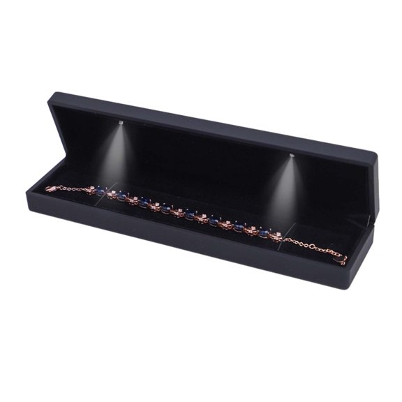 IMossad LED Luxury Ring Jewelry Gift Box with Light - Black Ring Box for Proposal, Wedding, Engagement, Birthday, Valentine's Day, Christmas - LED Ring Box for Men, Women, Gifts