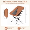 thumbnail image 2 of LAUSAINT HOME Ultralight Folding Camping Moon Chair, Heavy Duty 280 Lbs Portable Backpacking Chair, Padded Lightweight Outdoor Lawn Beach Chair with Carry Bag for Adult Camping Hiking Travel, Beige, 2 of 11