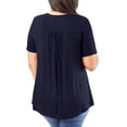 thumbnail image 5 of GingDinWomens Plus Size Tunic Tops Short Sleeve Lace Pleated Shirts Blouses M-4X, 5 of 9