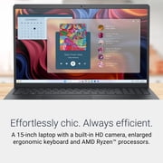 Dell 15 Laptop DC15255 - 15.6-inch FHD Touchscreen, AMD Ryzen 5-7530U, 8GB RAM, 512GB SSD, Black