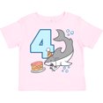 thumbnail image 3 of Inktastic 4th Birthday Shark with Cake Boys or Girls Toddler T-Shirt, 3 of 5