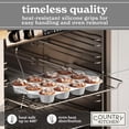 thumbnail image 5 of Country Kitchen Bakeware Set, 10-Piece Nonstick Stackable Baking Pans with Silicone Handles, Red, 5 of 7