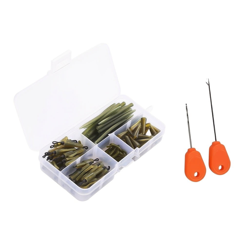 Carp Fishing Rig Kit 92pcs Rubber Tube Knots Needles Tackle Box Set