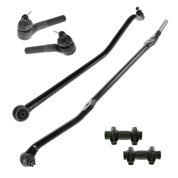 TRQ 7 pc Steering Kit Inner Outer Tie Rods w/ Adjusting Sleeves & Track Bar New PSA86035