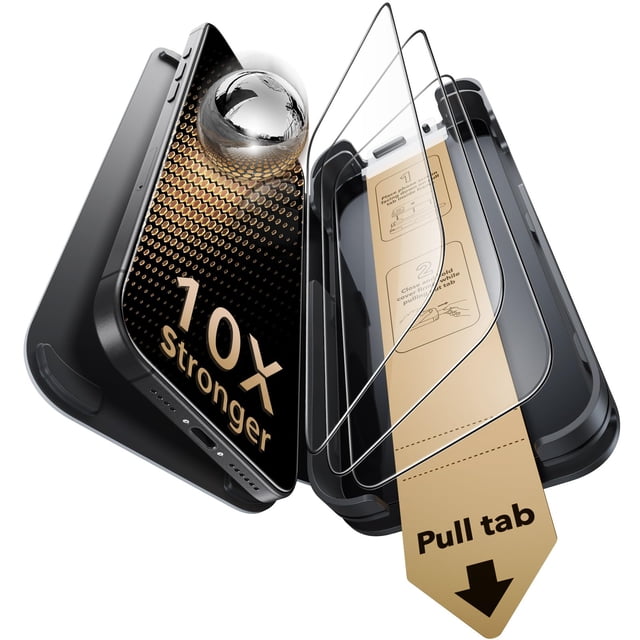 Protector de pantalla ESR para iPhone 17 Pro, paquete de 3, vidrio 9H+