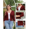 thumbnail image 4 of a.Jesdani Womens Cropped Cardigans Sweaters 3/4 Sleeve Open Front Short Shrugs S-XXL, 4 of 9