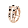 thumbnail image 3 of Round Shape Black & White Cubic Zirconia Solitaire Enhancer Guard 14K Rose Gold Ring Size - 8, 3 of 3