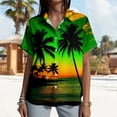 thumbnail image 4 of Yopmin Hawaiian Shirt for Women Palm Tree Short Sleeve Button Down Tropical Shirt Trendy Clothes for Travel, 4 of 6