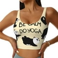 thumbnail image 3 of Goofa Panda Doing Yoga Printed Sports Bras for Women, High Impact Running Bra Workout Crop Tank Tops Longline Sports Bra Push up-, 3 of 9