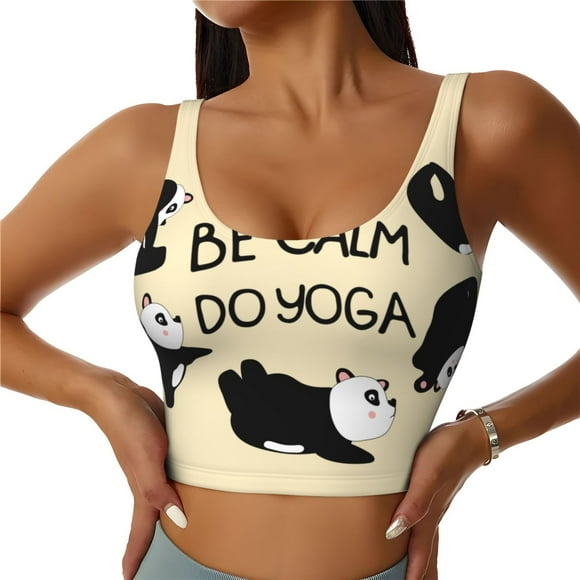 Disketp Panda Faisant du Yoga pour des Sports Respirants Gilet pour Yoga, Entraînement Physique et Danse Gilet de Sport pour Femmes avec Performance Extensible-TTG