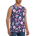 thumbnail image 2 of Kdxio mushroom colorful Skull star for Men's Muscle T-shirt,Sleeveless for Workout Running Athletic Gym Lounge Casual, 2 of 5