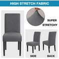thumbnail image 2 of Chair Covers for Dining Room Stretch Dining Chair Covers Chair Cushions for Dining Chairs Super Fit Dining Chair Protector Removable Washable Chair Covers Set of 4, Gray, 2 of 5