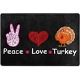thumbnail image 4 of Dreamtimes Happy Thanksgiving Day Area Rug, 36"x24" Peace Love Turkey Non-Slip Washable Indoor Door Mat, Absorbent Floor Mat for Bedroom Kitchen Entryway Bathroom, 4 of 7