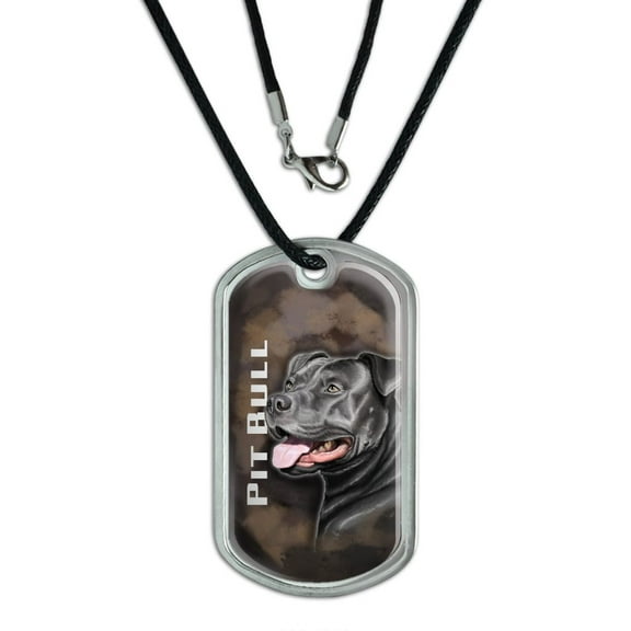 Pit Bull Black - Pitbull American Staffordshire Terrier Dog Pet Dog Tag