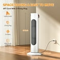 thumbnail image 4 of 25" Tower Heater and Fan Combo, 70° Oscillating, 3-Second Instant Heating, 1500W, 3 Heating & Fan Modes, Portable Electric Heater for Indoor Use in Bedroom, Office, and Home, White, 4 of 7