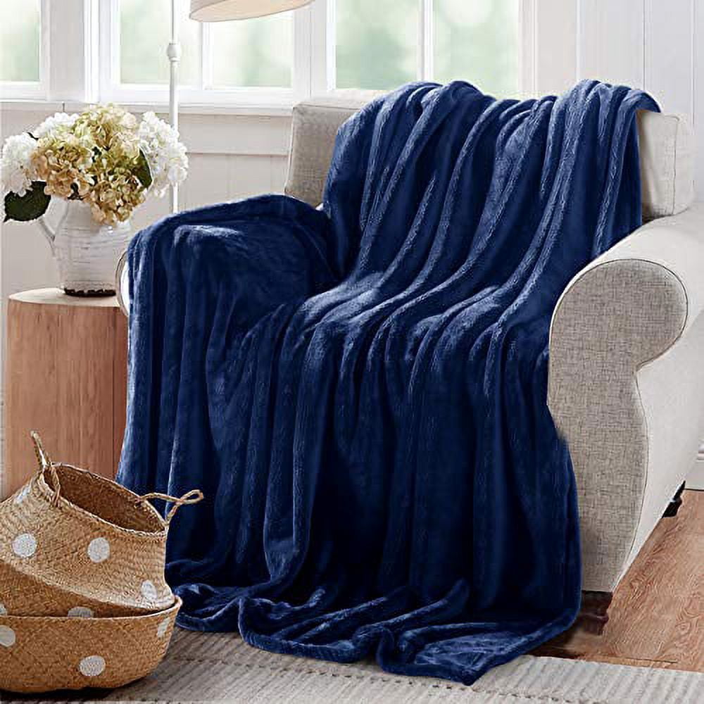 Reafort Ultra Soft Flannel Fleece All Season Light Weight Living Room/Bedroom Warm Throw Blanket (Blue, Twin 66"X90")