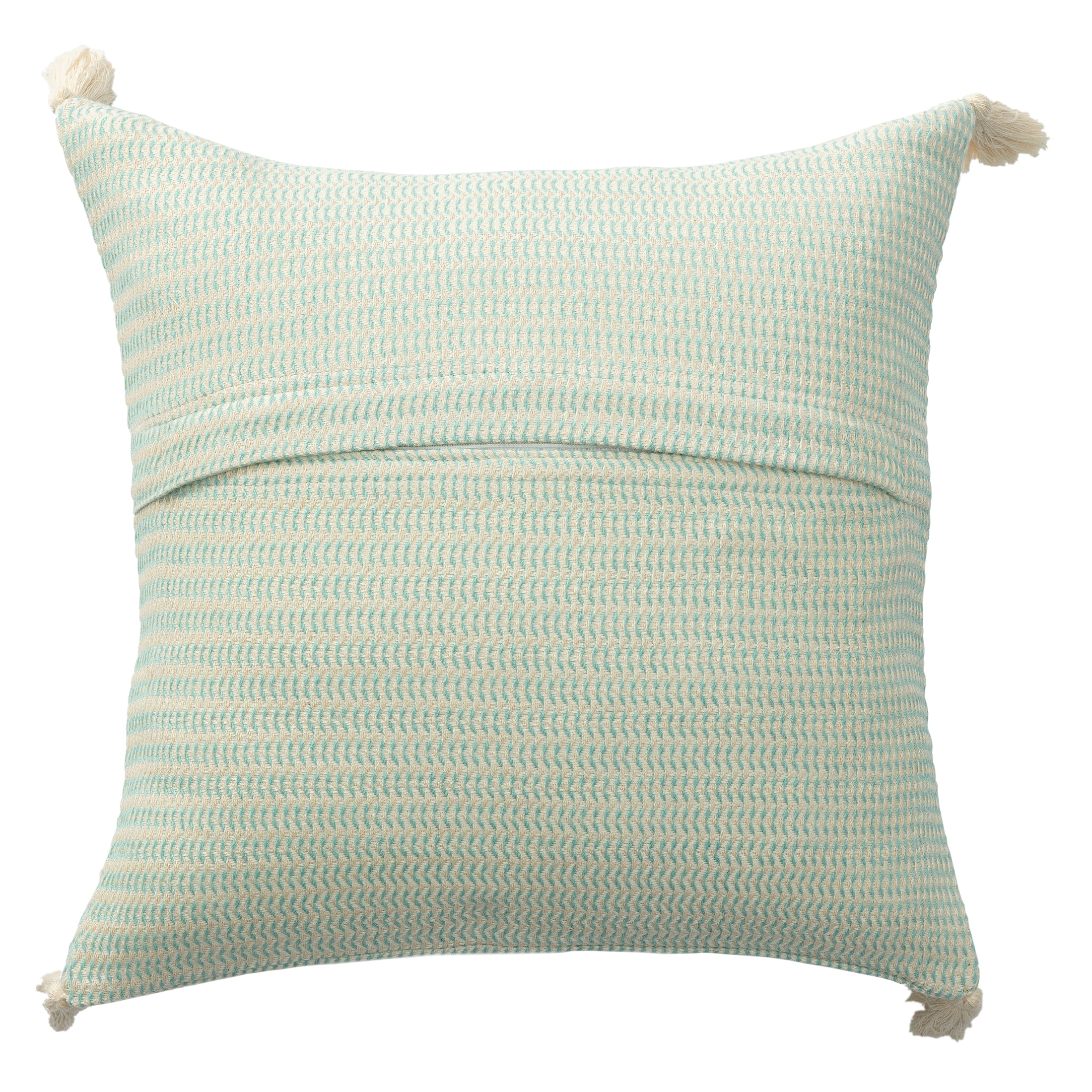 Ox Bay Brinley Light Turquoise Striped Ultra-Soft Turkish Cotton Adult Decorative Throw Pillow