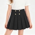 thumbnail image 4 of hengsof Girls Pleated School Uniform Skirt for 3-17 Years Solid Color Elastic Waist Casual Everyday Skirt Basic Versatile Pleated Skirt, 4 of 8