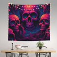 thumbnail image 2 of Yiaed Purple-Red Skull Print Tapestry for Bedroom,Tapestry Wall Tapestries, Tapestry Aesthetic for Living Room Dorm Room 51" X 60", 2 of 6