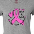 thumbnail image 4 of Inktastic Love, Care, Cure Breast Cancer Awareness Pink Ribbon Women's T-Shirt, 4 of 5