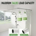 thumbnail image 2 of U Shaped Shower Curtain Rod, [Both Sides: 23"-52", Middle: 31"-46.5"] Adjustable U Shape Shower Rod Black Outdoor Corner Curtain Pole for Bathroom Bathtub with Ceiling Support & 12 Hooks Silver, 2 of 18