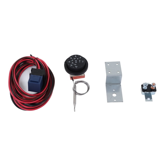 Car Control Relay Wire Kit, 21Pcs Adjusting Electric Radiator Fan Thermostat Control Relay Wire Kit Robust Thermostat For Car Truck 12V