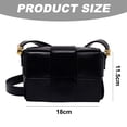 thumbnail image 2 of Bolso bandolera acolchado tejido para mujer, bolso de hombro de piel sintética, bolso de mano de moda para mujer, bolso de mano negro, 2 of 6
