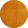 thumbnail image 1 of Ahgly Company Indoor Round Abstract Yellow Contemporary Area Rugs, 3' Round, 1 of 4
