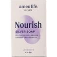 thumbnail image 1 of Ameo Life Jabón orgánico de lavanda y plata con 30 ppm de plata - Limpia naturalmente la piel Barra de jabón de plata coloidal de 4 oz para mujeres y hombres, 1 of 5