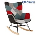 thumbnail image 2 of Fabric Upholstered Nursery Rocking Accent Chairs with High Backrest, Glider Rocker, Muliti-Color, 2 of 7