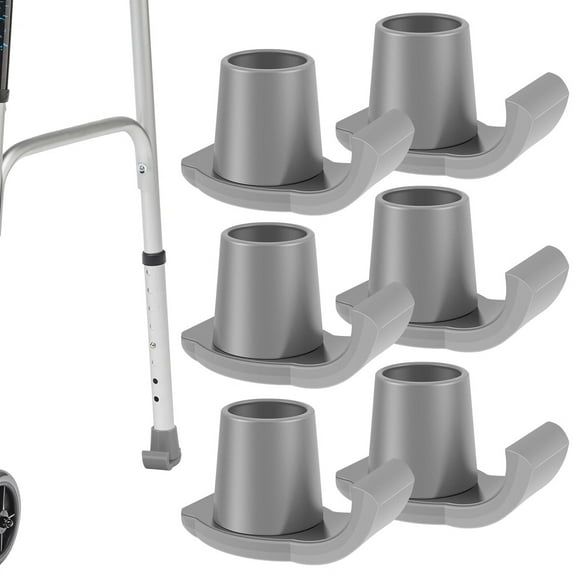 6Pcs Walker Ski Glides Plastic Smooth Walker Assist Accessories Reusable Heavy-Duty Walker for 1 Inch and 1-1/8 Inch Tubes Folding Walker