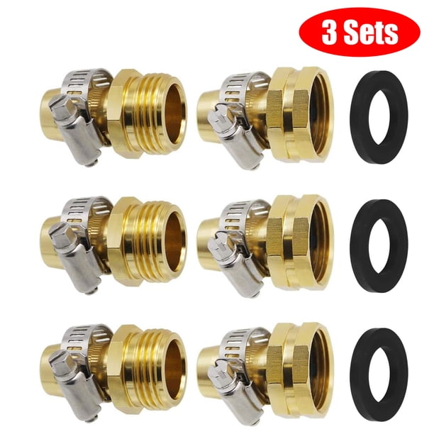 3 Sets Metal Garden Hose Connect Eeekit 34 Male And Female Thread Hose Connector Garden Hose Repair Kit 34 Inch Brass No-leak Water Hose Connector Fitting Easy Connect Release Adapter Set - Walmartcom