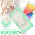 thumbnail image 6 of TECH CIRCLE Bumper Case for iPad 9th/8th/7th Generation 10.2" (2021/2020/2019), Shockproof Protective Cute Case with Screen Protector & Pencil Holder & Hand Strap & Kickstand & Shoulder Strap, Green, 6 of 8