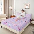 thumbnail image 4 of Homewish Flying Colorful Butterflies 3pcs Twin Sheet Sets For Teens,Chic Flowers Blossoms Twin Fitted Sheet,Spring Garden Breathable Flat Sheet,Luxury Bedroom Decor, 4 of 7