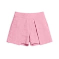 thumbnail image 4 of Nmnitkp Shorts for Women High Waisted Linen Blend A-Line Wide Leg Shorts, Plus Size Casual Pleated Summer Shorts, Lightweight for Beach Vacation & Daily Wear Pink,XL, 4 of 6