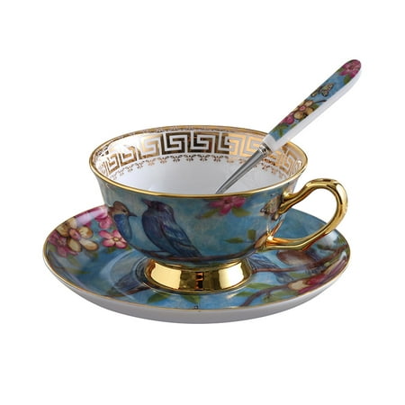 

Lacyie European Style Coffee Ceramic Cup Set With Saucer Spoon High End Porcelain Coffee Cup Set